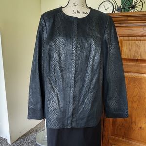 Alfani Black Genuine Leather Jacket sz 1X